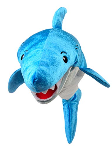 Fiesta Crafts Shark Hand Puppet for Kids - Soft & Interactive Shark Toy with Moving Mouth & Arms for Role Play, Creativity & Sensory Skills - Gift Toys for 3 Year Old Boys & Girls