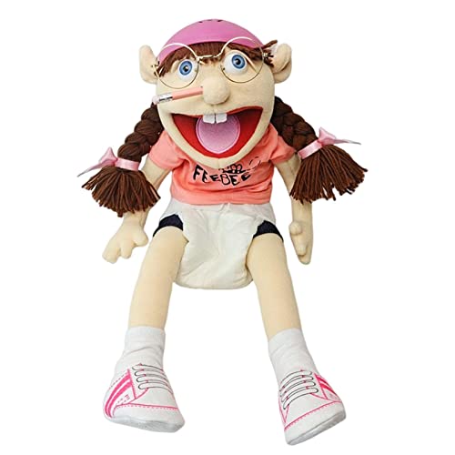 Jeffy's sister Feebee Puppet Plush Toy Doll, 23.6in Mischievous Funny Soft Hand Puppet Toy with Working Mouth, for Kids Girl Boy Role-Play Birthday