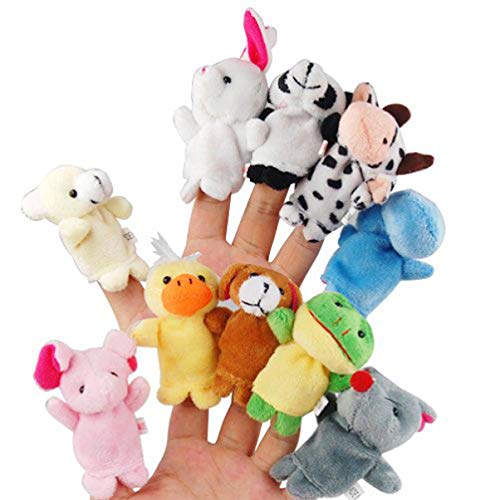 BESPORTBLE 10pcs Finger Puppets, Animal Finger Puppets from Zoo, Farm, Pet, and Sea Cute Finger Doll Props Figures Novelty Toys Gift Animals Finger Puppets Set for Kids