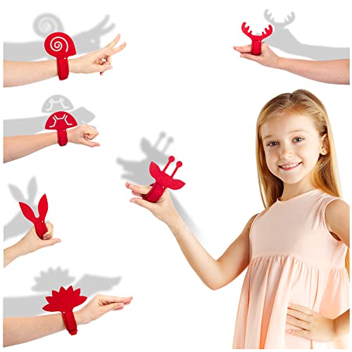 Kipod Hand Shadow Puppets Bracelets Kit – 6 Kids Wristbands with Animal Shapes to Create Fun Shadow Theatre Creatures for Open-Ended, Imaginative Play – Waldorf Toys for Kids Age 3+