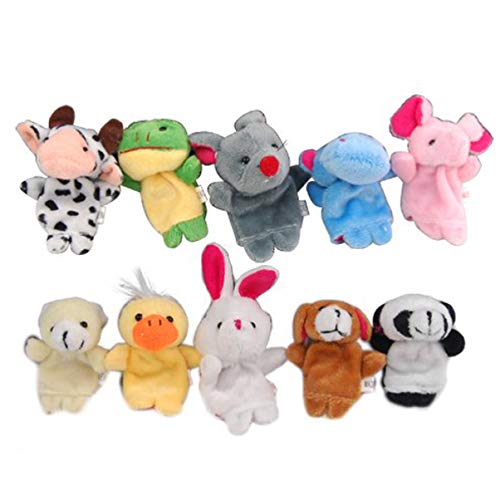 BESPORTBLE 10pcs Finger Puppets, Animal Finger Puppets from Zoo, Farm, Pet, and Sea Cute Finger Doll Props Figures Novelty Toys Gift Animals Finger Puppets Set for Kids