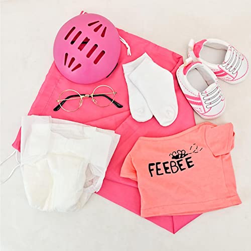 Jeffy's sister Feebee Puppet Plush Toy Doll, 23.6in Mischievous Funny Soft Hand Puppet Toy with Working Mouth, for Kids Girl Boy Role-Play Birthday