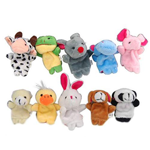 BESPORTBLE 10pcs Finger Puppets, Animal Finger Puppets from Zoo, Farm, Pet, and Sea Cute Finger Doll Props Figures Novelty Toys Gift Animals Finger Puppets Set for Kids