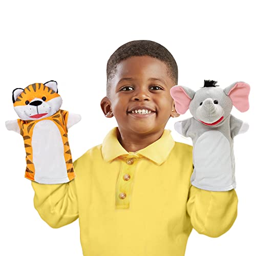 Melissa & Doug Safari Friends Hand Puppets | Puppets & Theaters | Plush Toy Hand Puppets | Soft Toy | 3+ | Gift for Boy or Girl