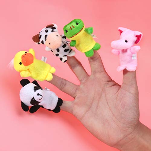 BESPORTBLE 10pcs Finger Puppets, Animal Finger Puppets from Zoo, Farm, Pet, and Sea Cute Finger Doll Props Figures Novelty Toys Gift Animals Finger Puppets Set for Kids
