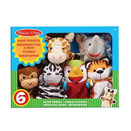 Melissa & Doug Safari Friends Hand Puppets | Puppets & Theaters | Plush Toy Hand Puppets | Soft Toy | 3+ | Gift for Boy or Girl