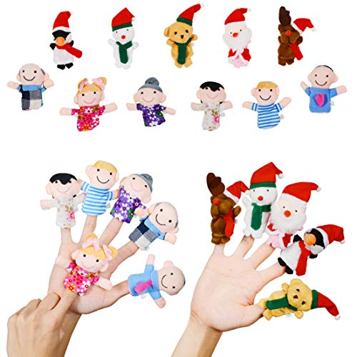 Finger Puppet,43 Pack Assorted Soft Plush Finger Dolls,Cute Velvet Animal,Family,Sea Animal Finger Puppet Toy for Kids Girls Boys Toddlers,Finger Animal Puppet Play Set