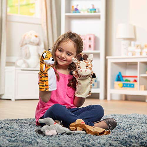 Melissa & Doug Zoo Friends Hand Puppets | Puppets & Theaters | Soft Toy | 2+ | Gift for Boy or Girl
