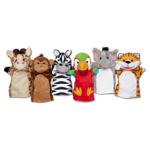 Melissa & Doug Safari Friends Hand Puppets | Puppets & Theaters | Plush Toy Hand Puppets | Soft Toy | 3+ | Gift for Boy or Girl