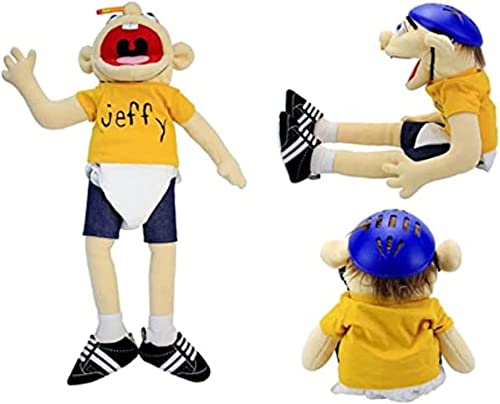 KEECORE Jeffy Soft Plush Toy Hand Puppet for Play House, Mischievous Funny Puppets Toy with Working Mouth,Kid's Gift for Birthday Christmas Halloween Party Teaching Preschool (Jeffy), 58cm