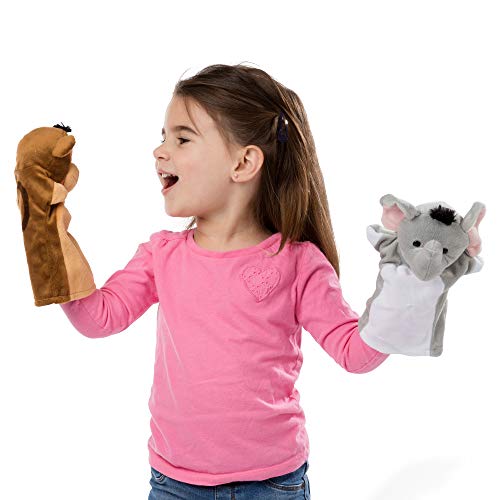 Melissa & Doug Zoo Friends Hand Puppets | Puppets & Theaters | Soft Toy | 2+ | Gift for Boy or Girl