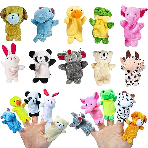 10 Pcs Finger Puppets, Puppets, Puppets for Children, Hand Puppets, Finger Puppets for Toddlers, Mini Plush Figures Toy Assortment for Boys & Girls, Party Favors for Shows, Playtime, Schools