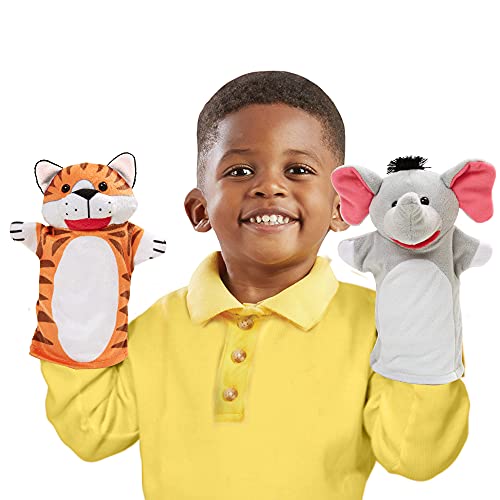 Melissa & Doug Zoo Friends Hand Puppets | Puppets & Theaters | Soft Toy | 2+ | Gift for Boy or Girl