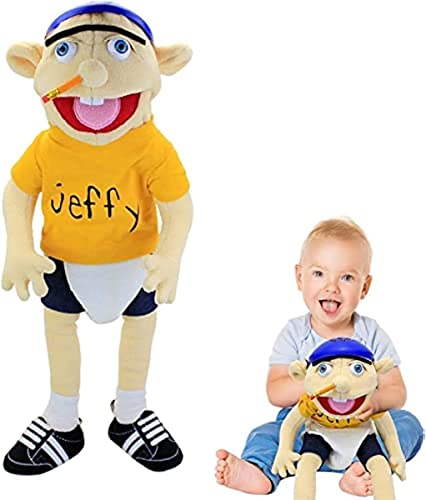 KEECORE Jeffy Soft Plush Toy Hand Puppet for Play House, Mischievous Funny Puppets Toy with Working Mouth,Kid's Gift for Birthday Christmas Halloween Party Teaching Preschool (Jeffy), 58cm