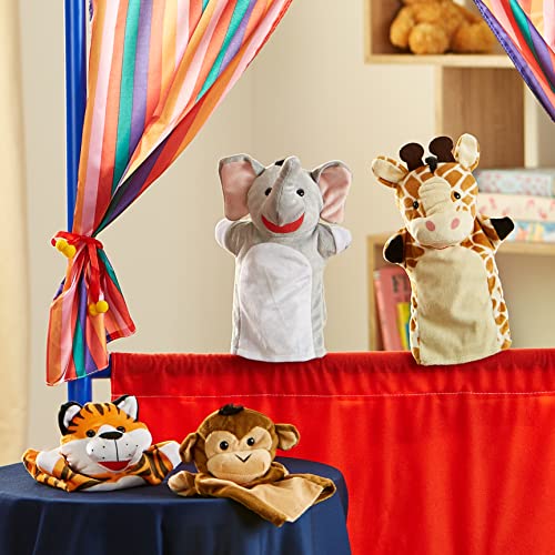 Melissa & Doug Zoo Friends Hand Puppets | Puppets & Theaters | Soft Toy | 2+ | Gift for Boy or Girl