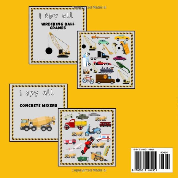 I Spy With My Little Eye Construction Vehicles: I Spy Book For Kids Ages 2-5, Toddlers and Preschoolers, Fun Picture Puzzle Game with Trucks, Excavators, Diggers and more