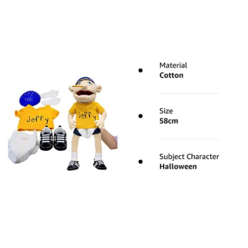 KEECORE Jeffy Soft Plush Toy Hand Puppet for Play House, Mischievous Funny Puppets Toy with Working Mouth,Kid's Gift for Birthday Christmas Halloween Party Teaching Preschool (Jeffy), 58cm