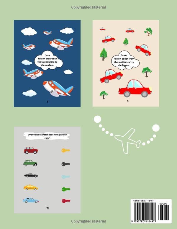 Cars and Trucks Activity Book for Preschool Kids: Colors, Numbers, Shadows Matching, Dot to Dot and more Activities For Kids Age 2-5