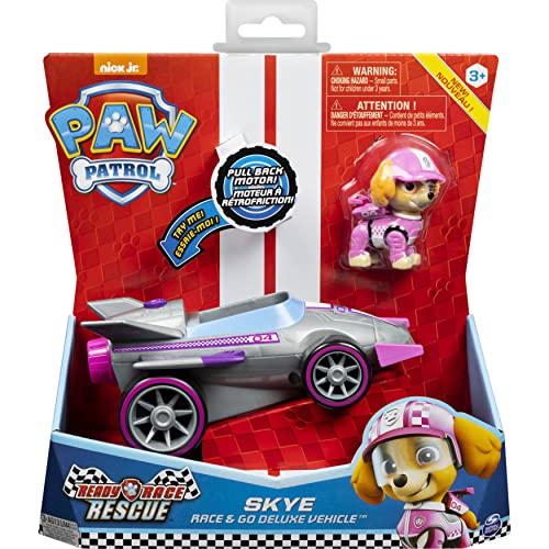 Paw Patrol Ready, Race, Rescue Skye’s Race & Go Deluxe Vehicle with Sounds, for Kids Aged 3 Years and Over,