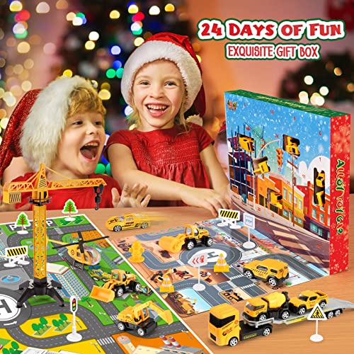 MDINGTD Kids Advent Calendar 2023，Toys Cars for 2 3 4 5 6 7 Year Old Boys Advent Calendar 2023 Kids' Play Vehicles 2-8 Year Old Boy Gifts Christmas Calendar Toy Advent Calendar Advent Calendar for Kid