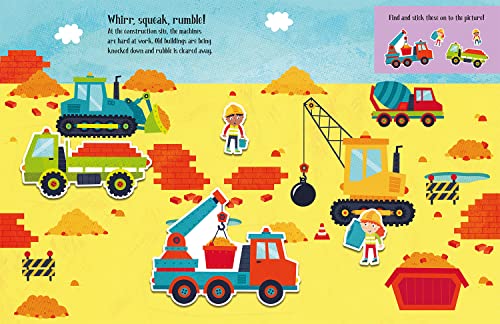 Felt Stickers Diggers Play Scene Book