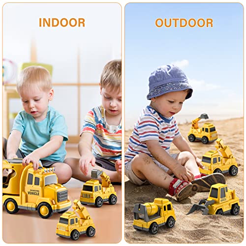 TEMI Toy for 3 4 5 6 7 Year Old Boys - Construction Vehicles Transport Cart Truck Toy Children's Toy Truck for Toddlers Boys Girls Christmas Birthday Gifts for Children Boys Girls