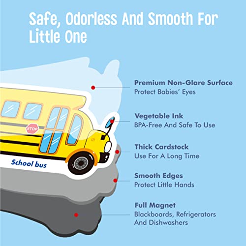 40 PCS Vehicle Magnets, Vehicles and Professions Fridge Foams for Kids-Common Vehicles, Airplane, Boat & Occupations-Magnetic Transport Refrigerator Foams Educational Learning Toys for Toddlers