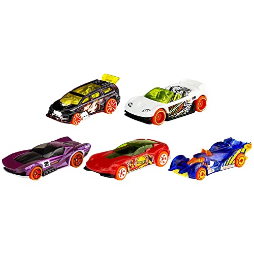 Hot Wheels 5-Car Pack of 1:64 Scale Vehicles, Gift for Collectors & Kids Ages 3 Years Old & Up (Styles May Vary), 1806