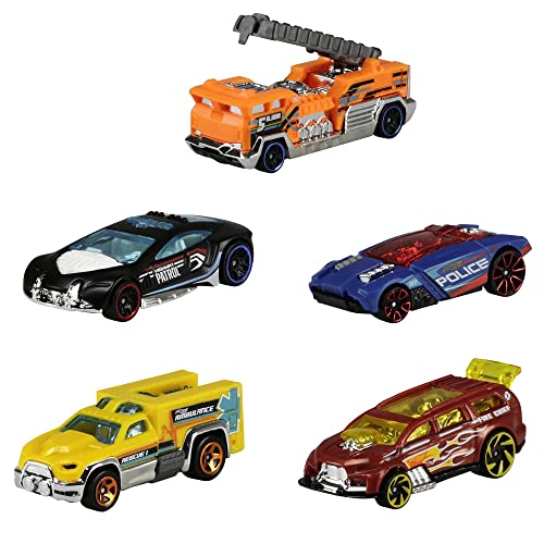Hot Wheels 5-Car Pack of 1:64 Scale Vehicles, Gift for Collectors & Kids Ages 3 Years Old & Up (Styles May Vary), 1806