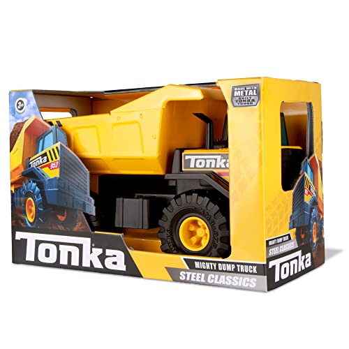 Tonka Steel Classics | Mighty Dump Truck | Kids Construction Toys for Boys and Girls, Vehicle Toys for Creative Play, Motor Skill Development for Kids Ages 3+ | Basic Fun 06025