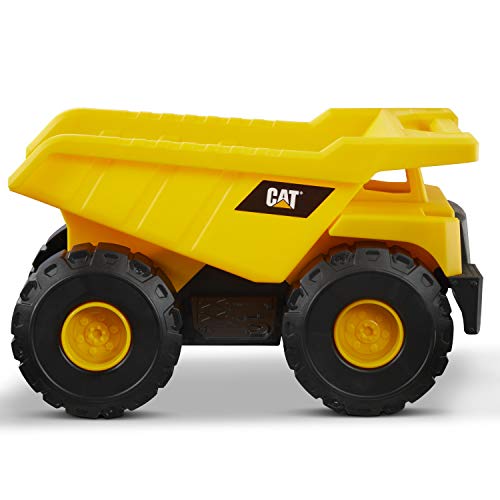 CAT® Construction Dump Truck Vehicle, Indoor and Outdoor Use, Free-Wheeling with Moving Bucket. For Children Aged 3+, Yellow