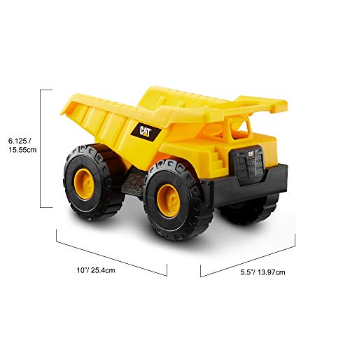 CAT® Construction Dump Truck Vehicle, Indoor and Outdoor Use, Free-Wheeling with Moving Bucket. For Children Aged 3+, Yellow