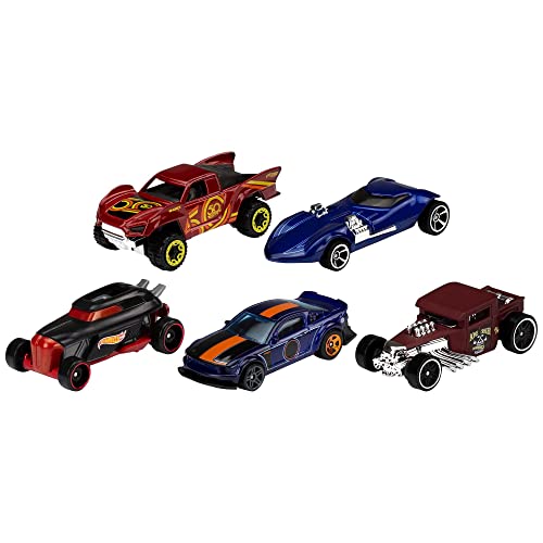Hot Wheels 5-Car Pack of 1:64 Scale Vehicles, Gift for Collectors & Kids Ages 3 Years Old & Up (Styles May Vary), 1806
