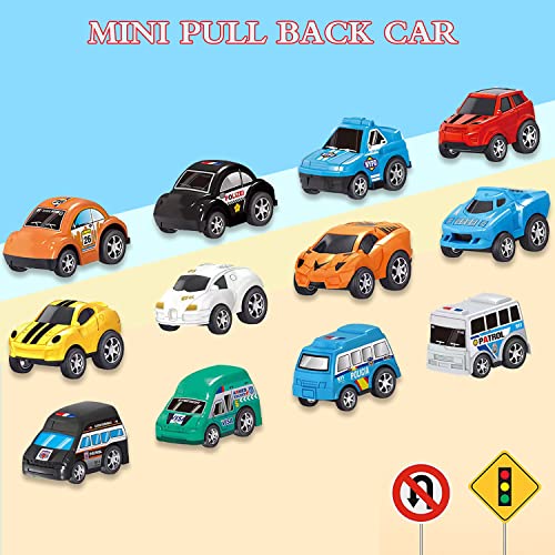 Zhishangcheng Toy Cars,14Pcs Pull Back And Go Construction Vehicles Set,Mini Play Vehicle Car Toys Gift For Kids Boys age 3+
