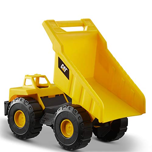CAT® Construction Dump Truck Vehicle, Indoor and Outdoor Use, Free-Wheeling with Moving Bucket. For Children Aged 3+, Yellow