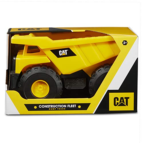 CAT® Construction Dump Truck Vehicle, Indoor and Outdoor Use, Free-Wheeling with Moving Bucket. For Children Aged 3+, Yellow