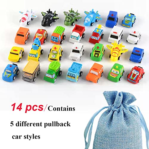 Zhishangcheng Toy Cars,14Pcs Pull Back And Go Construction Vehicles Set,Mini Play Vehicle Car Toys Gift For Kids Boys age 3+