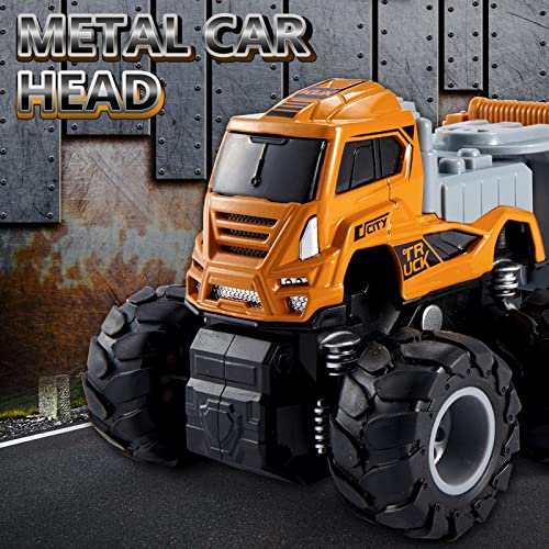HERSITY Construction Excavator Toy Diggers for Boys Age 3, Diecast Cars Tow Truck 10.43inch Engineering Vehicle Presents for Kids Toddler