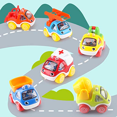 Pull Back Cars for Toddler, AmyBenton Toy Cars for 1 2 3 Years Old, Baby Vehicle Play Car Set for Boys and Girls