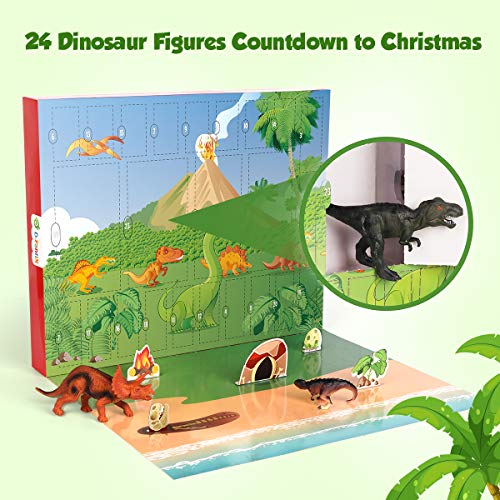 D-FantiX Dinosaur Advent Calendar 2023 for Kids, 24 Days Countdown to Christmas Advent Calendars Dino Toy Xmas Gift for Boys Girls 3 4 5 6 Years Old