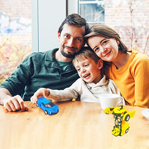 FQDVM kids' Play Vehicles Gifts for 3,4,5,6,7-12 Year Old Boys Girls ，Robot Car Toy Kids 2 in 1 Deformation Car Toy -Best Gift (Blue)