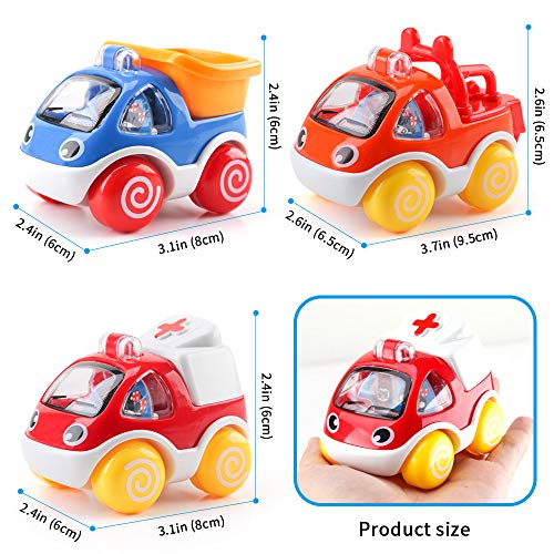 Pull Back Cars for Toddler, AmyBenton Toy Cars for 1 2 3 Years Old, Baby Vehicle Play Car Set for Boys and Girls
