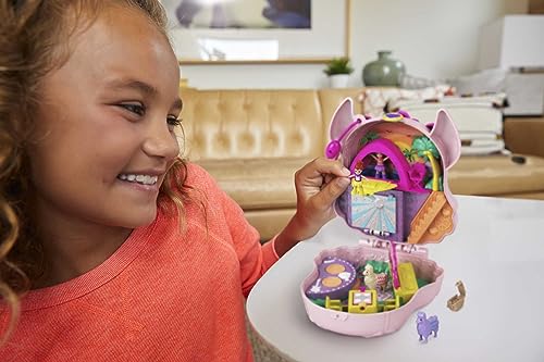 Polly Pocket World Owlnite Campsite Compact with Fun Reveals, Micro Polly and Shani Dolls, Boat and Sticker Sheet; For Ages 4 and Up - Amazon Exclusive