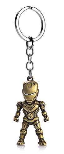 JLZK 4Pcs Superhero Keychains Set Ironman Spiderman Captain America Action Figure Keychain Marvel Collectible Metal Keyrings