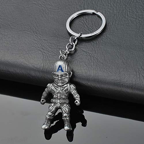 JLZK 4Pcs Superhero Keychains Set Ironman Spiderman Captain America Action Figure Keychain Marvel Collectible Metal Keyrings