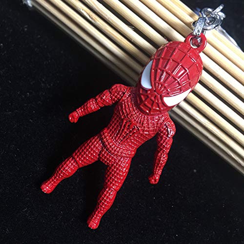 JLZK 4Pcs Superhero Keychains Set Ironman Spiderman Captain America Action Figure Keychain Marvel Collectible Metal Keyrings