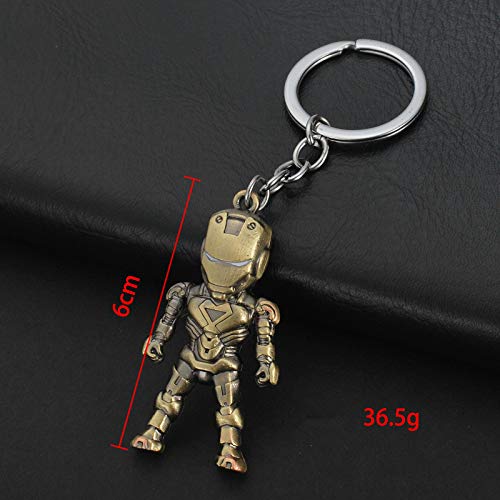 JLZK 4Pcs Superhero Keychains Set Ironman Spiderman Captain America Action Figure Keychain Marvel Collectible Metal Keyrings