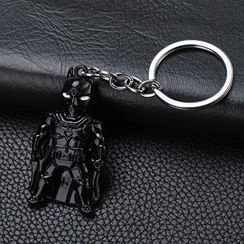 JLZK 4Pcs Superhero Keychains Set Ironman Spiderman Captain America Action Figure Keychain Marvel Collectible Metal Keyrings