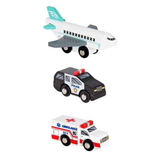 Battat – Wood Cars for Kids – 6pc Toy Vehicle Set – Mini Rescue & Construction Vehicles – Toddler Truck Toys – Wooden Play Cars – Wooden Vehicles Set 2 – 3 Years +