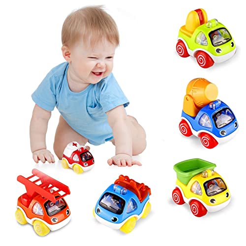 ShinePick Pull Back Cars, Cars Toys for 1 Year Old+ Baby and Toddlers, Push and Go Vehicles Toys, Mini Vehicle Play for Kids, Boys and Girls Christmas Birthday Gift (6 Pcs)